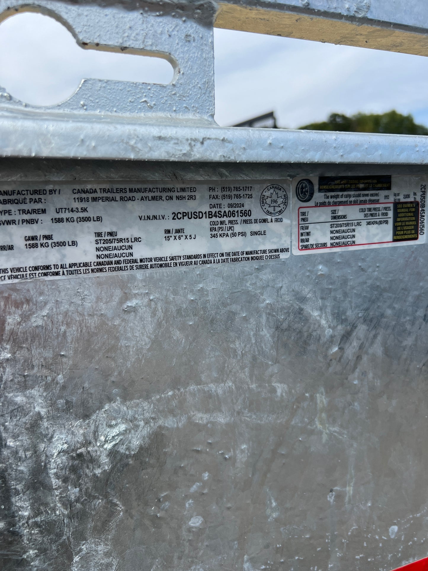 2025 CANADA TRAILERS UTILITY TRAILERS UT714-3.5K #61560