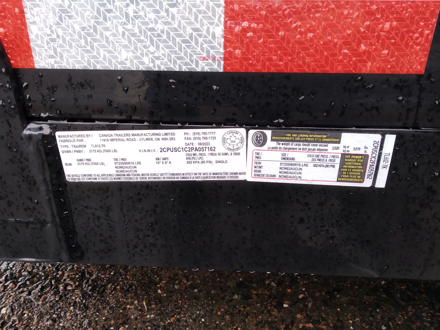 2023 CANADA TRAILERS TL612-7K Tilt Trailer 6'x12', 7000lbs, GVWR #57162