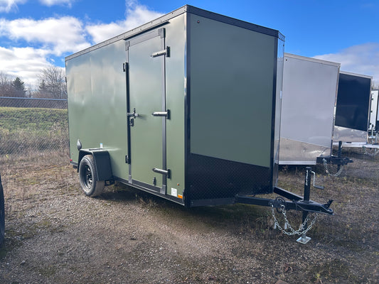 2024 US Cargo ULAFT612SA Flat Top Slant Vnose 6x12 ft 2990 lbs GVWR #93834