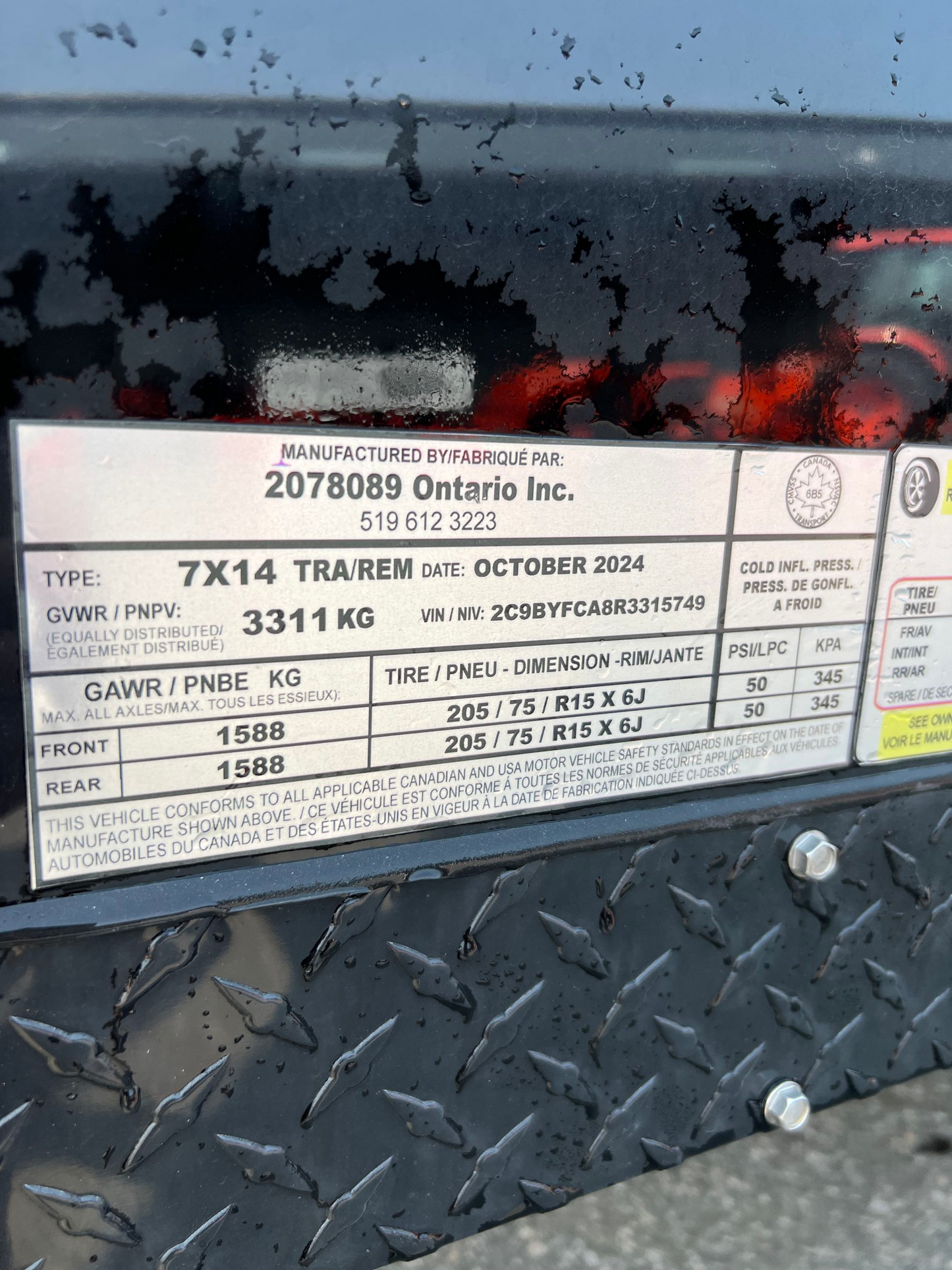 2024 Enclosed Aluminum Trailer, 7'x14', GVWR: 7,000lbs, #15749