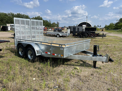 2025 Galvanized Utility Trailer + full width ramp (UT712-10K), 7'x12', GVWR: 9,900lbs, #64718