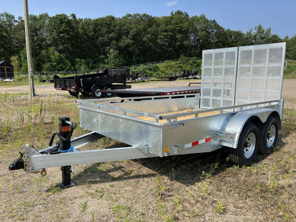2025 Galvanized Utility Trailer + full width ramp (UT712-10K), 7'x12', GVWR: 9,900lbs, #64718