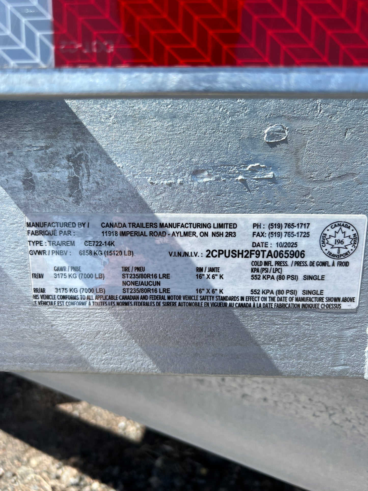2026 Cargo Equipment Trailer (CE722-14K), 7 x 22, GVWR: 14, 000lbs, #65906