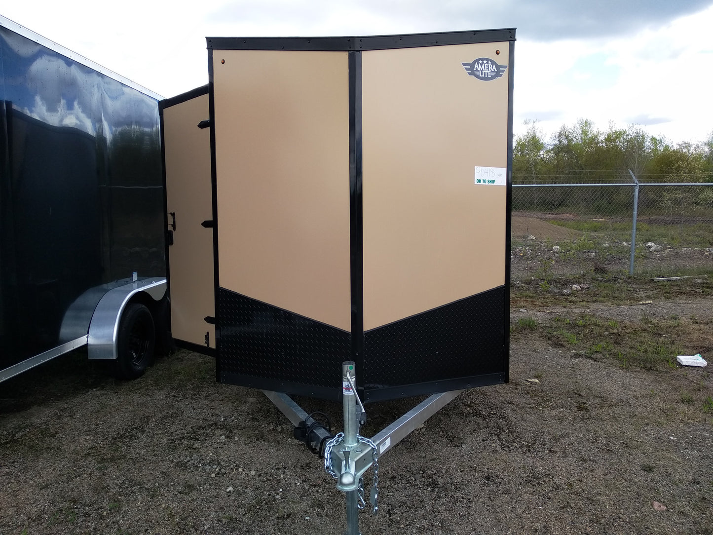 2024 Amera-Lite ALDR612SA Tan & Black Slant Vnose Cargo 6x12ft 2990 lbs GVWR #90418