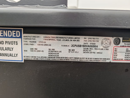Utility Trailer, 6 x 10', Canada Trailers