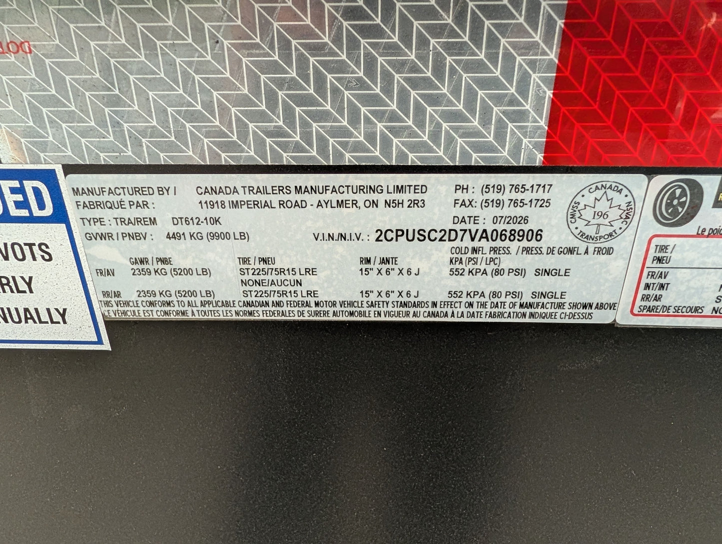 Dump Trailer, 6 x 12, Canada Trailers